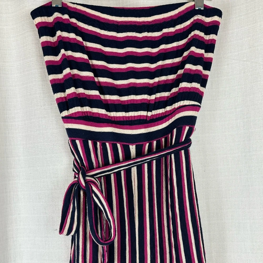 Women's Anthropologie Maeve Meja Strapless Striped Knit Casual Jumpsuit Size S